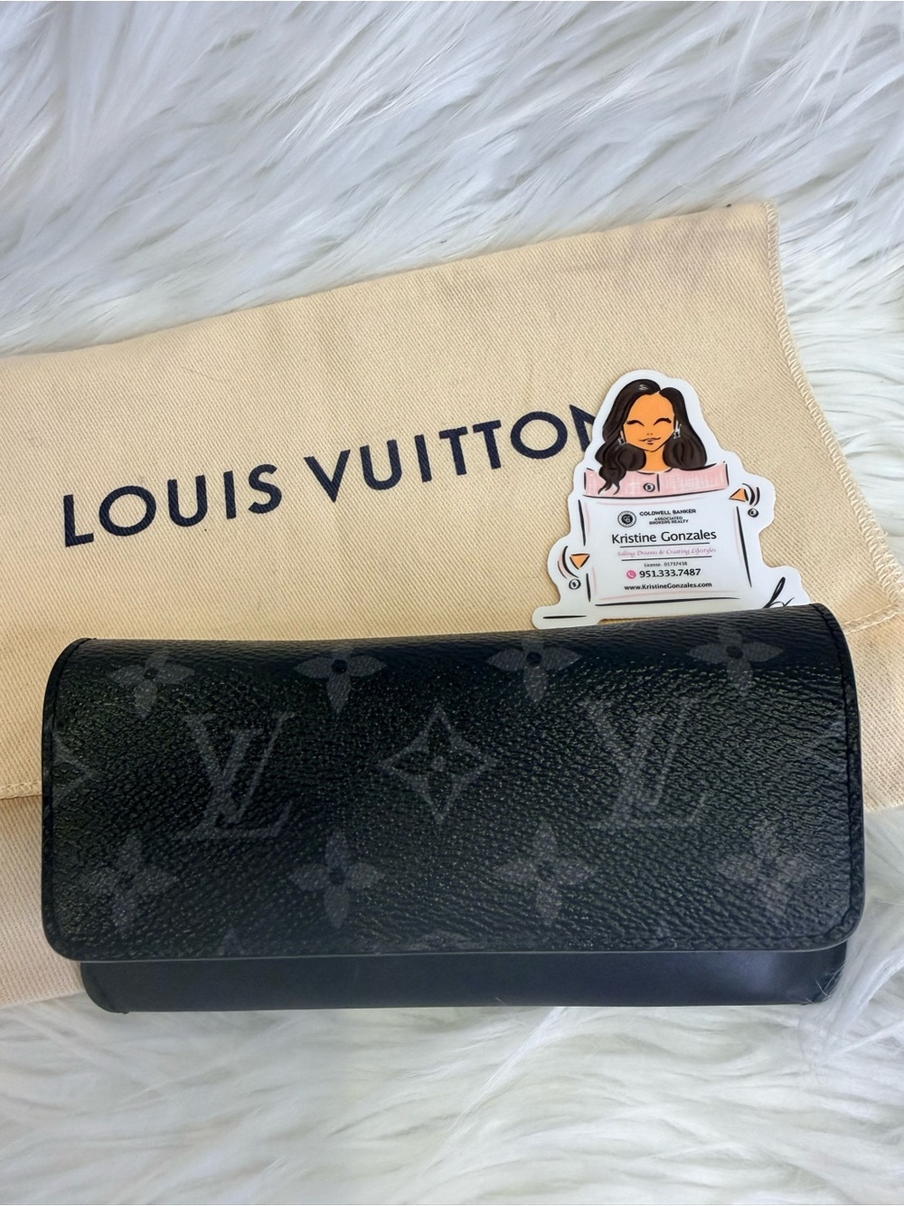 Louis Vuitton Black Eclipse Monogram “Woody” SUNGLASS case